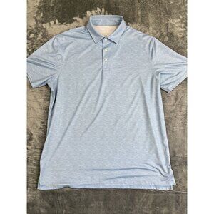 Southern Tide Mens Blue Polo Shirt XL Short Sleeve Allover Wave Print